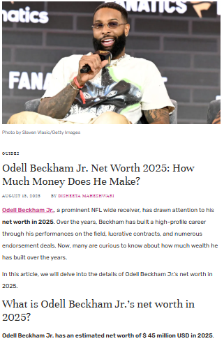 Odell Beckham Jr’s Money Moves in 2025