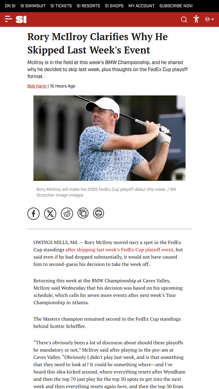 Rory Sits Out FedEx—Smart Move or Risky Play?