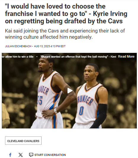 Kyrie’s Cavs Regret: What If He Chose His Team?