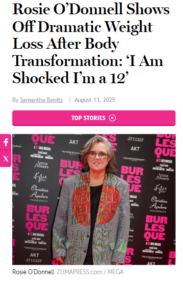 Rosie O’Donnell’s Size 12 Shock!