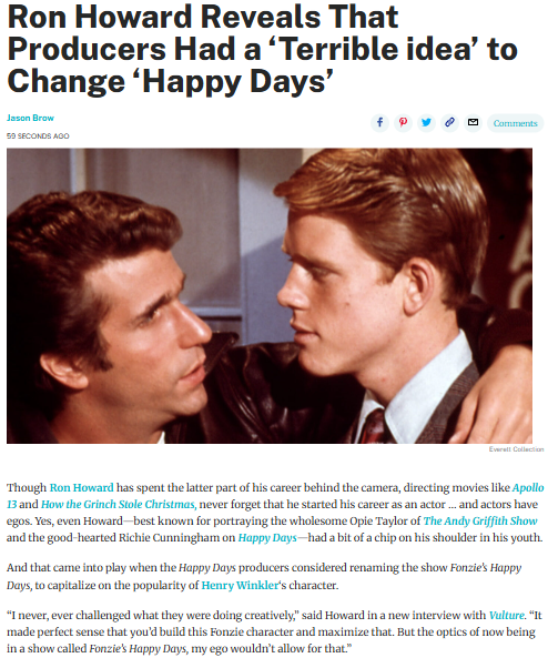 Ron Howard’s Ego vs. Fonzie Plot Twist 😱