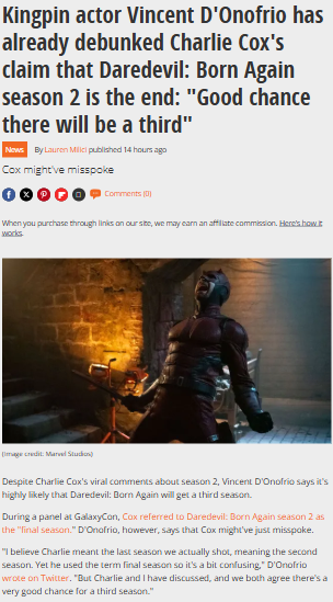 Daredevil S3 Rumors: D'Onofrio vs Cox 🤔