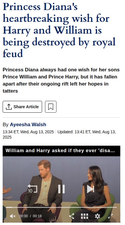 Royal Brothers Rift: Diana’s Wish Broken 💔