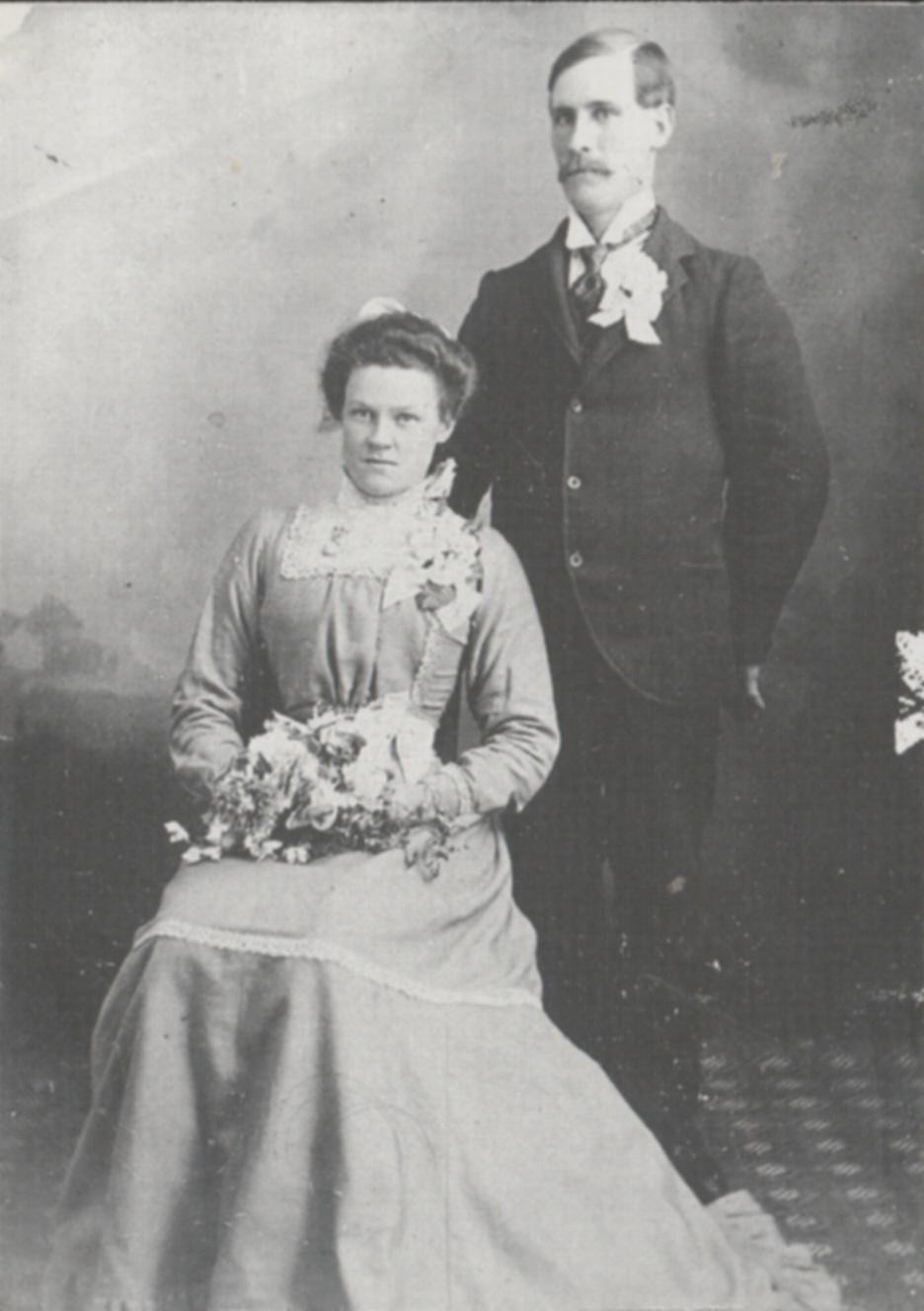Great Grandparents’ Wedding Day, 1903. 13 Years Later, He Went to Town and Never Came Back.