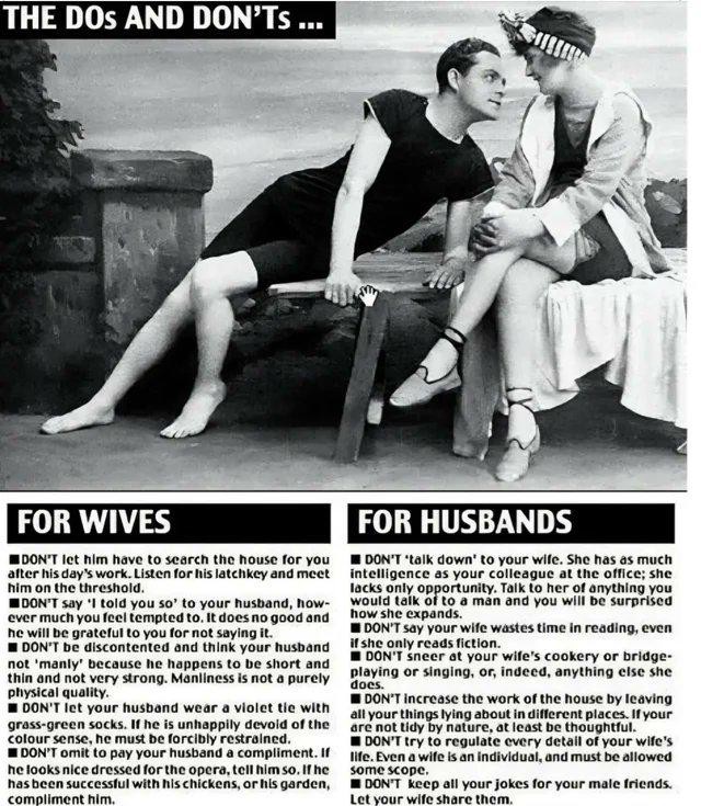 Marriage Do's and Don'ts, penned by Blanche Ebbutt in Britain, 1913.