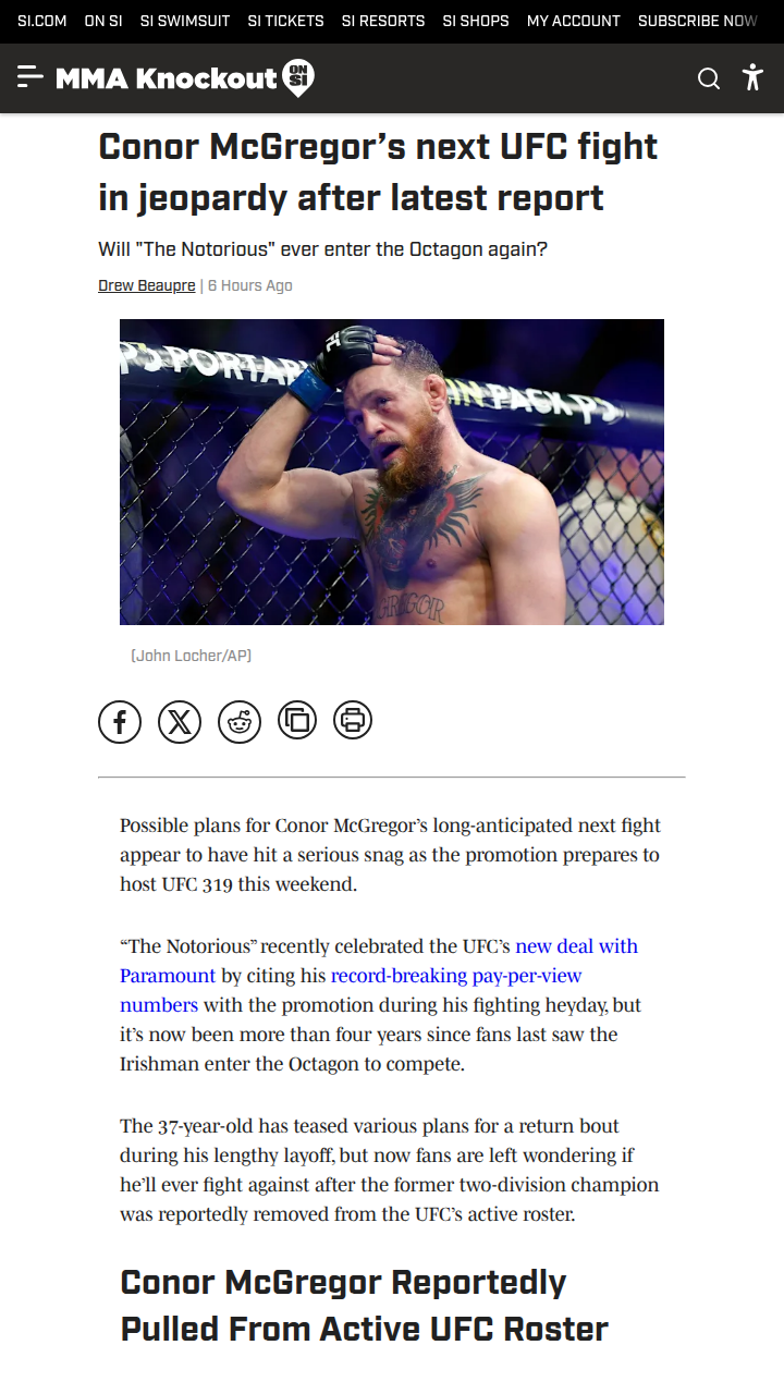 Is The Notorious Done? UFC Roster Shakeup