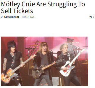 Las Vegas feels the pinch as Crüe tickets lag
