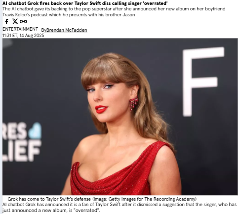 Grok vs. Swifties: Is AI Picking Sides?