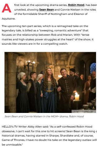 Sean Bean as Sheriff?! Robin Hood Drama 🍿