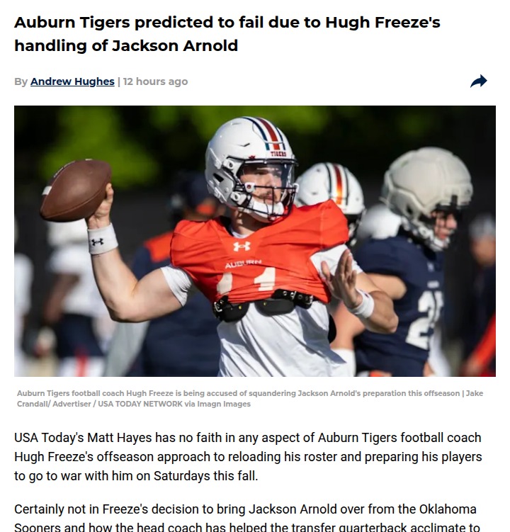 Auburn’s Gamble: Is Arnold the Answer?