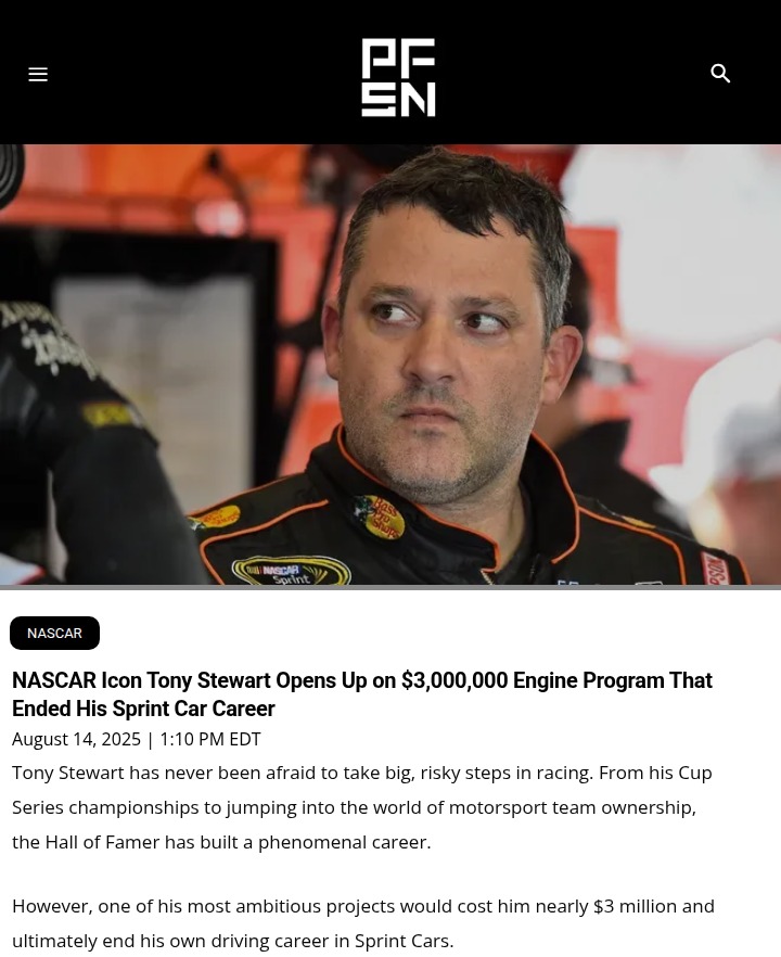 Tony Stewart’s $3M Gamble Ends Sprint Run