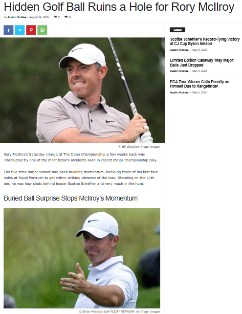 Buried Ball Drama Derails Rory at The Open