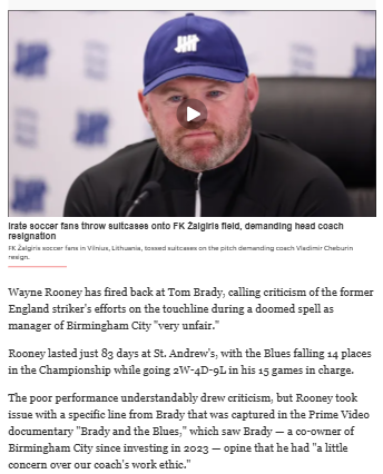 Rooney vs Brady: Birmingham Blues Drama