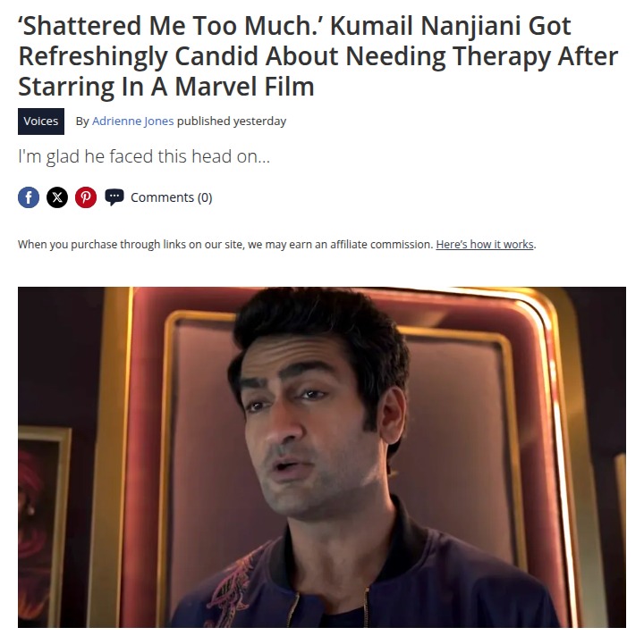 Kumail Nanjiani Marvel Therapy Confession 😱
