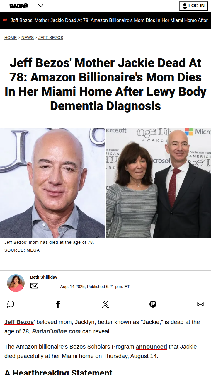 Bezos Family Drama After Mom's Passing 💔
