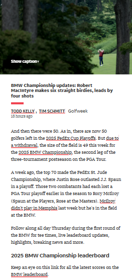 Bobby Mac’s Birdie Blitz Rocks BMW Lead