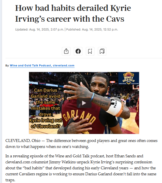 Kyrie Irving’s habits cost the Cavs big