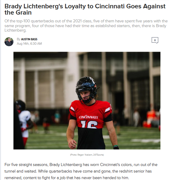 Why Brady Lichtenberg stayed loyal to Cincinnati