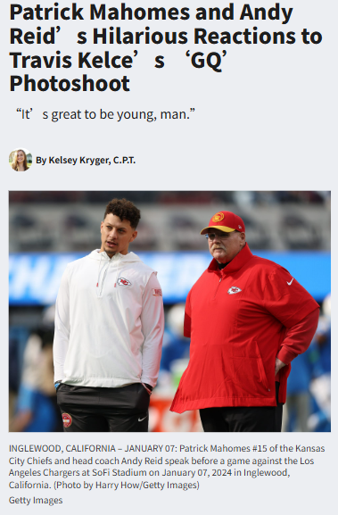 Mahomes & Reid Roast Kelce’s GQ Shoot 😂