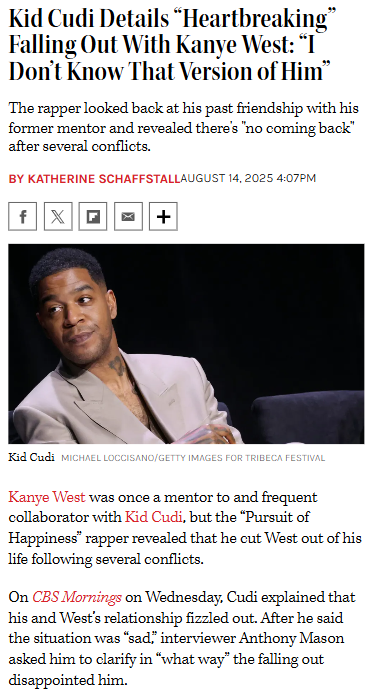 Kid Cudi Opens Up About Kanye Split 💔