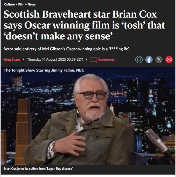 Brian Cox Calls Braveheart a Total 'Lie' 🎬