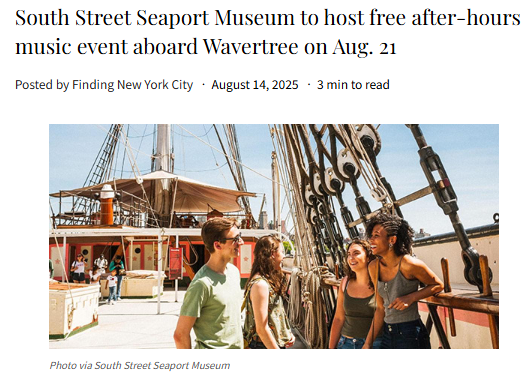 Free music night on the Wavertree: NYC summer vibes