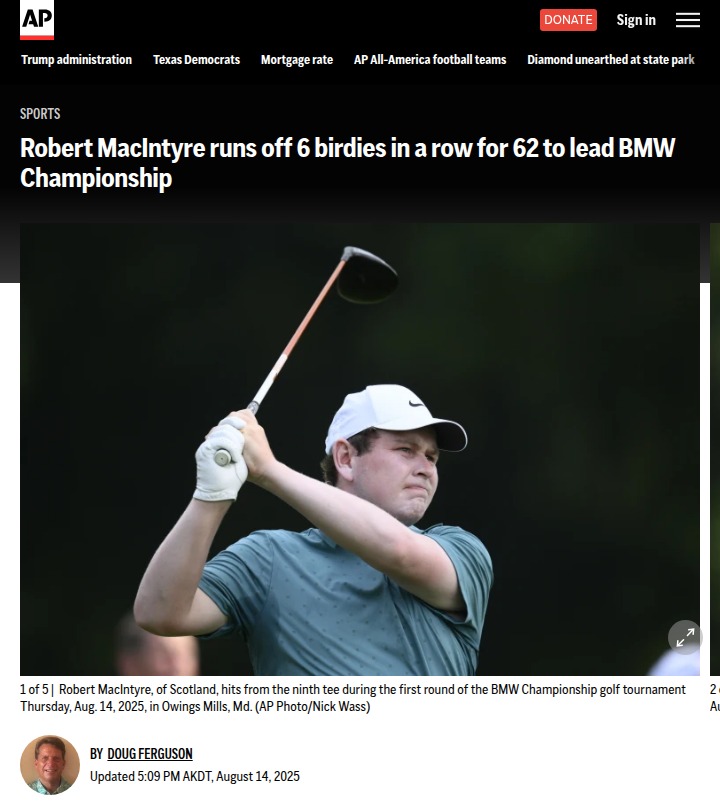 MacIntyre’s Birdie Blitz Stuns at BMW