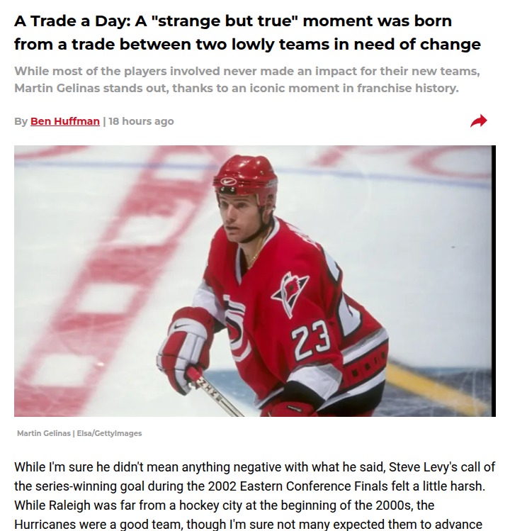 How a wild Hurricanes trade changed everything