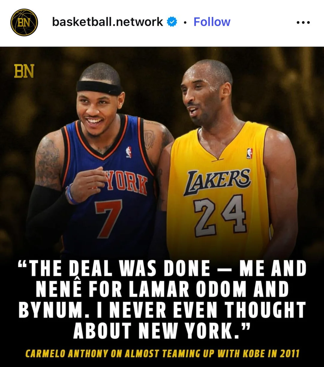 Carmelo and Kobe Almost Teamed Up in 2011