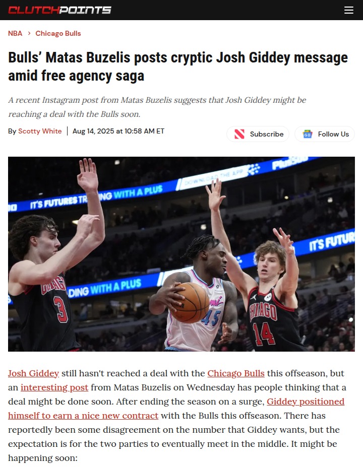 Chicago buzzing over Giddey’s contract drama