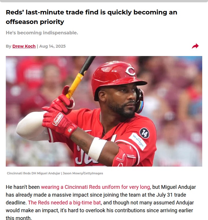 Miguel Andujar’s bat could be a Reds game-changer