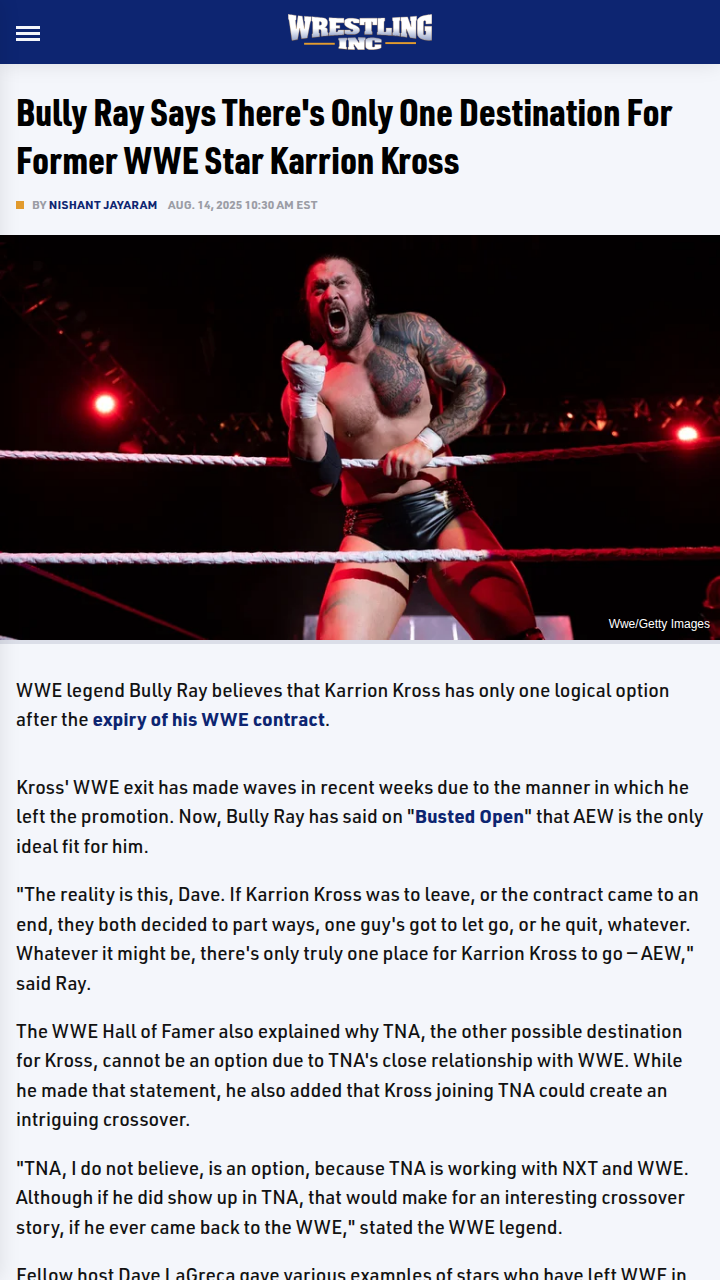 Karrion Kross: Next Stop AEW?