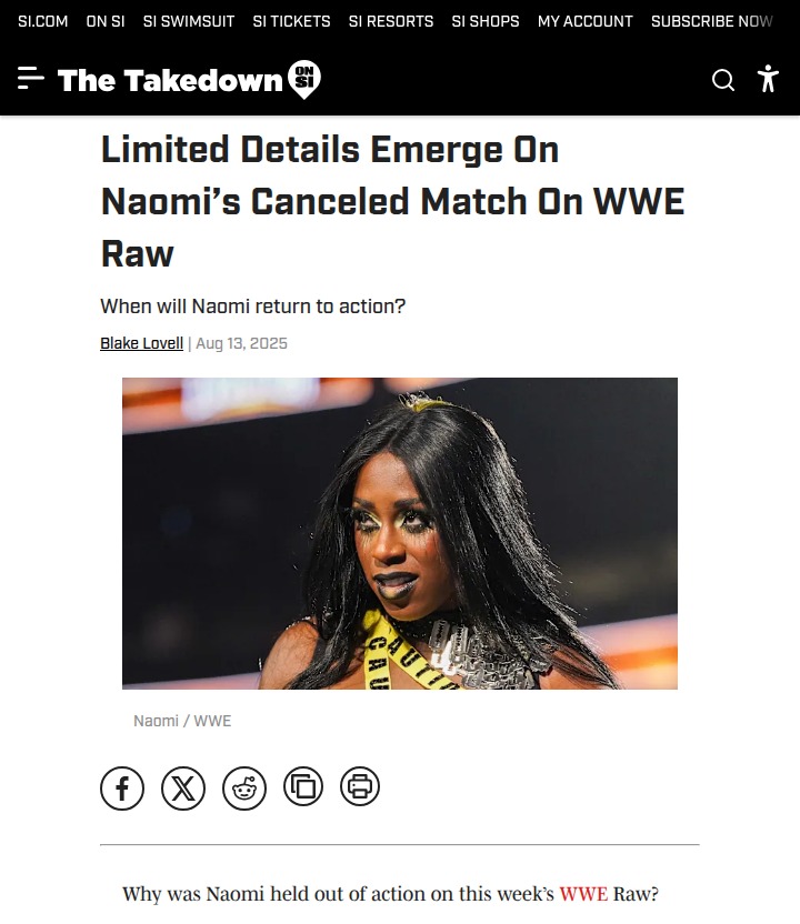 Naomi’s Raw No-Show: What’s the Real Story?