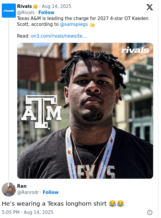 Aggies lead for top recruit, but photo sparks talk