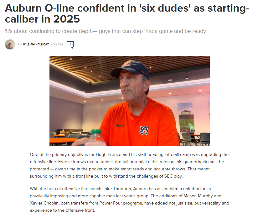 Auburn’s O-line overhaul could change everything
