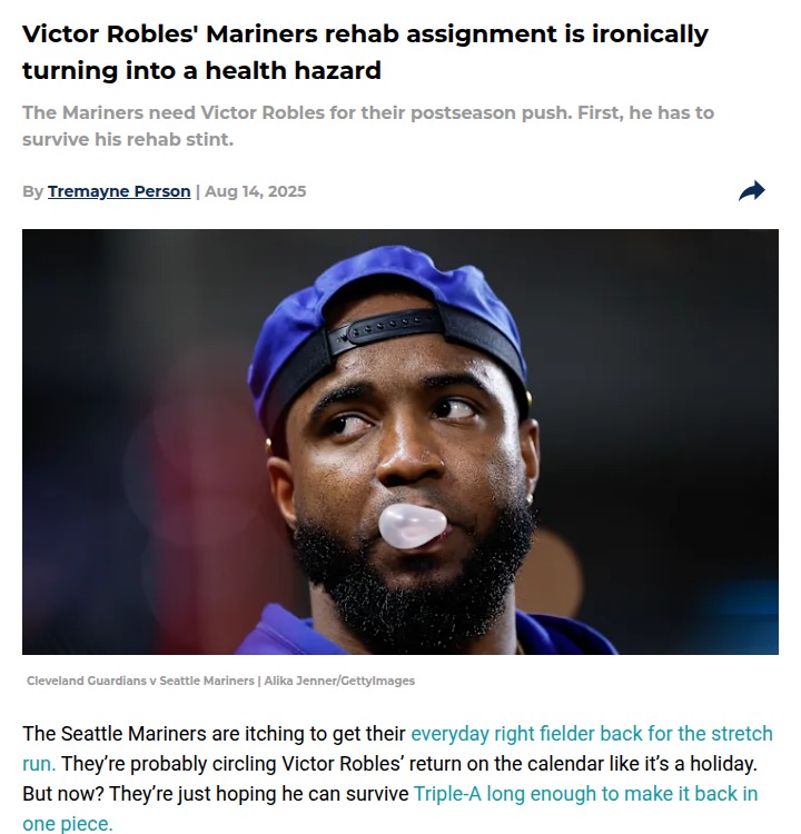 Victor Robles’ wild rehab: Mariners fans on edge