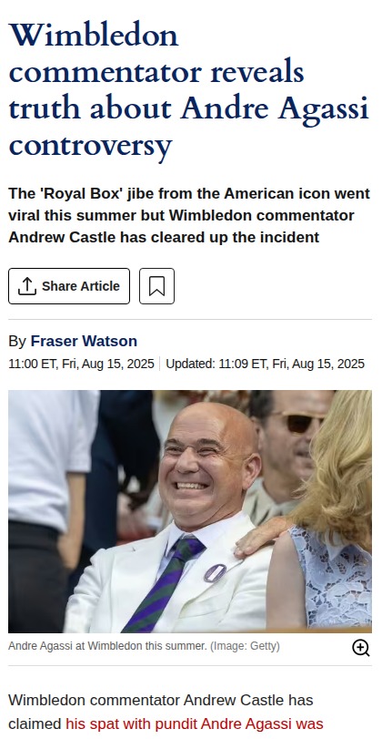Agassi vs Castle: Wimbledon Commentary Clash