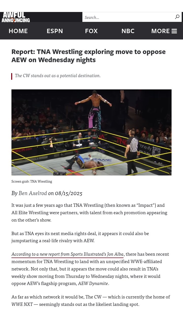 TNA vs AEW: Wednesday Night War Brewing?