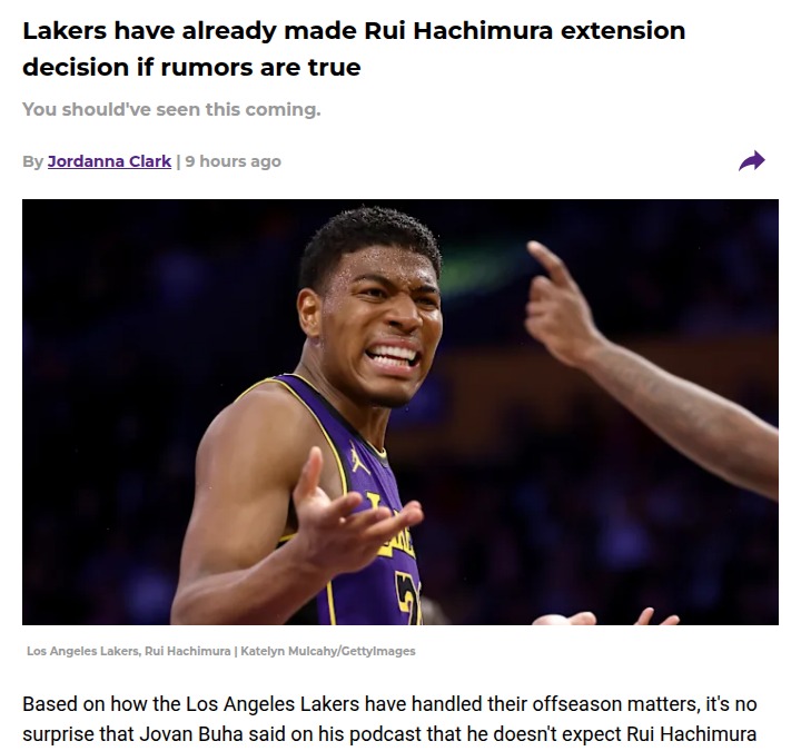 Lakers' Rui Dilemma: Extension or Trade?