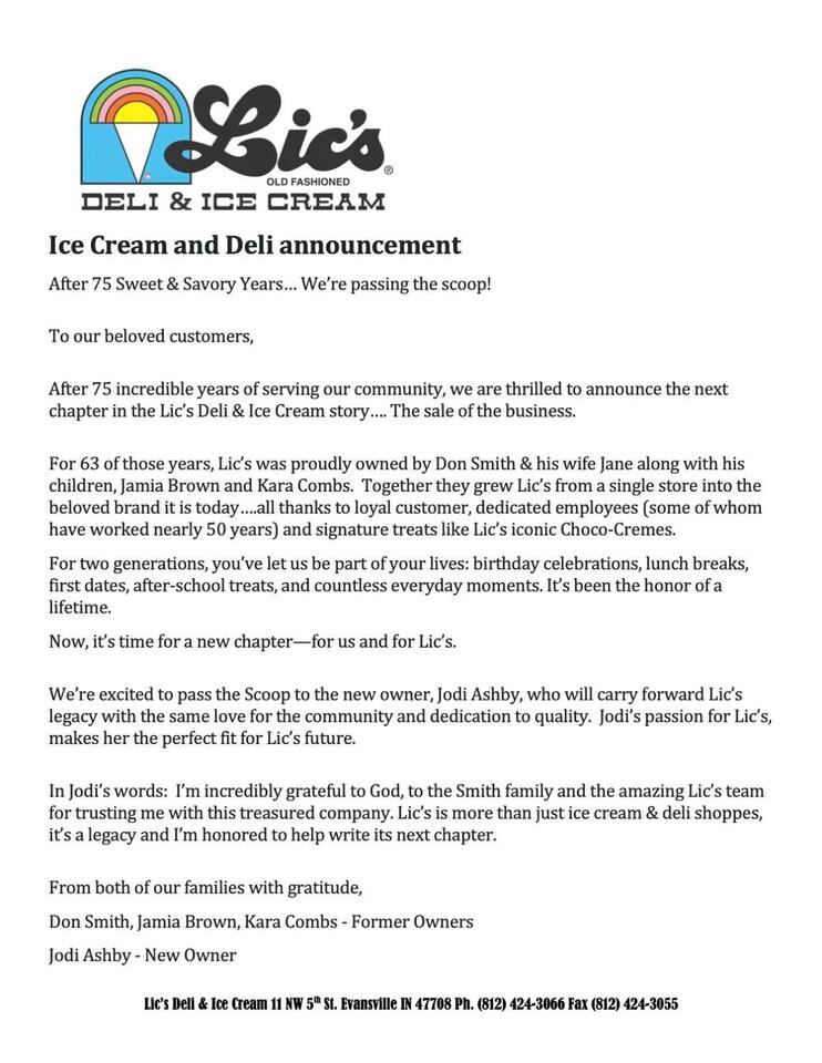 Evansville’s Lic’s Deli enters a new era