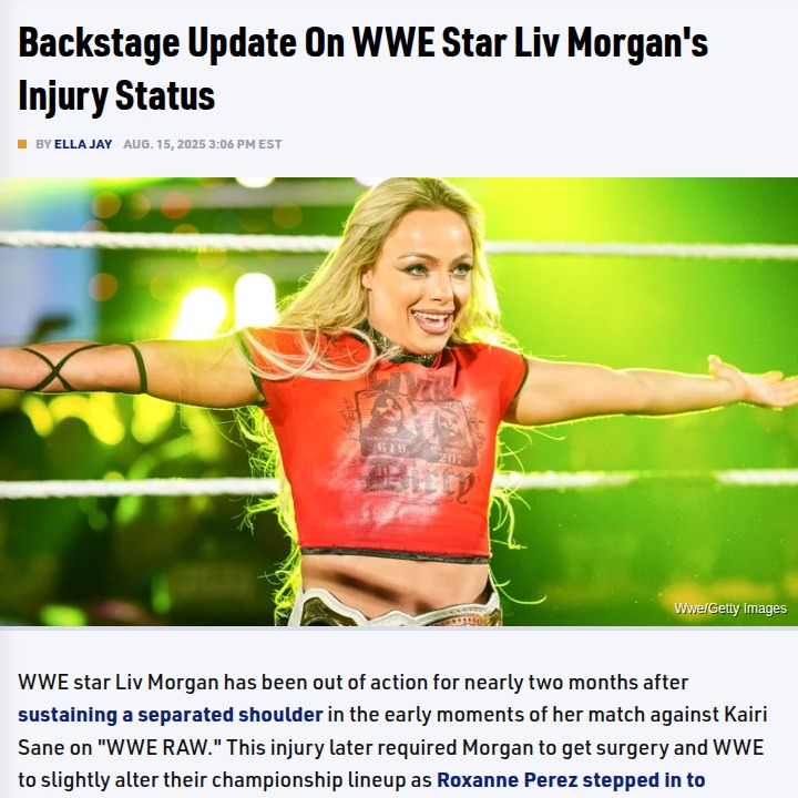 Liv Morgan's Road to Recovery: Latest Update