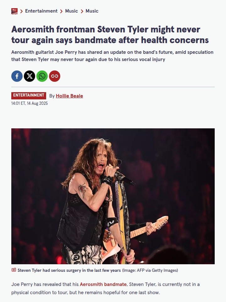 Steven Tyler's Touring Days Over? 😱