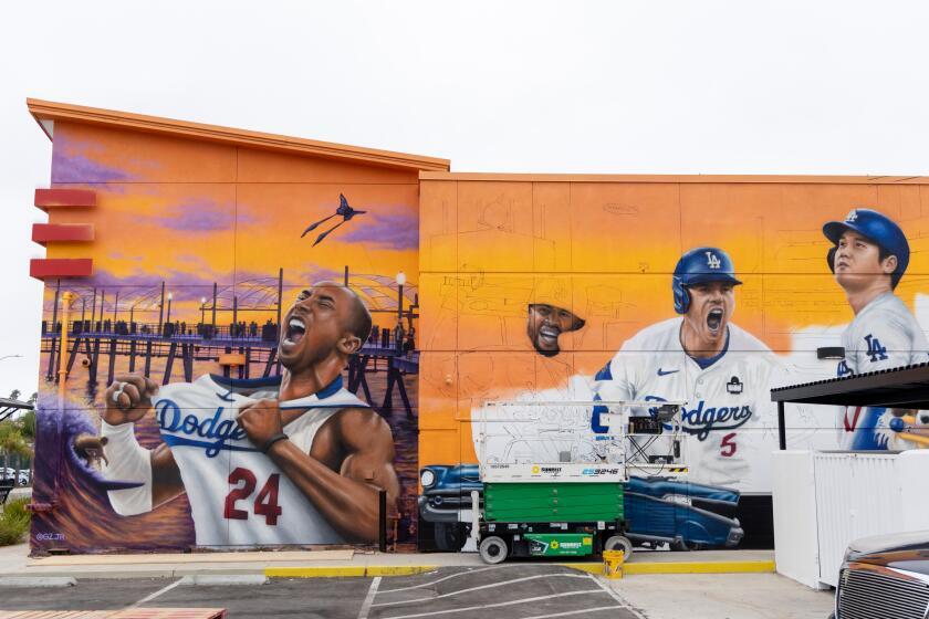 Kobe rocks a Dodgers jersey in Redondo mural