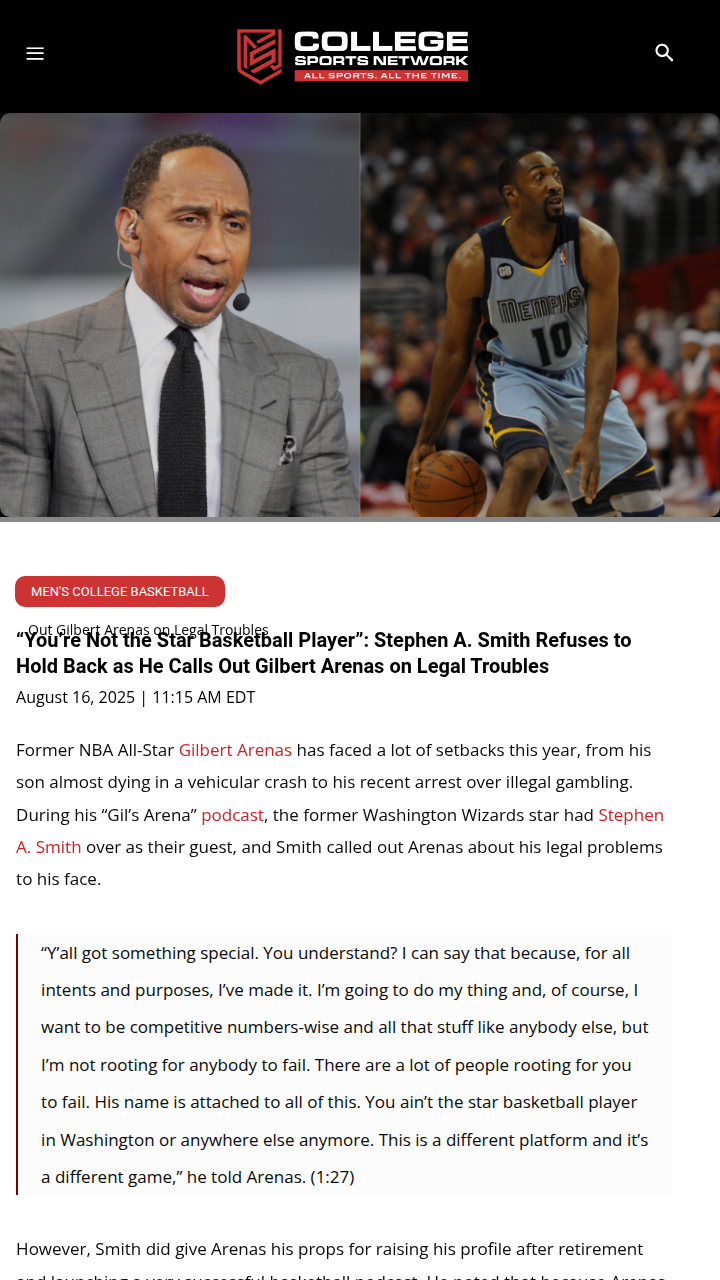 Agent Zero’s Legal Woes: Stephen A. Sounds Off
