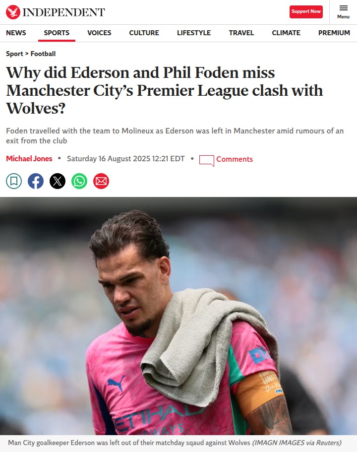 City’s PL Opener: Ederson & Foden Out!