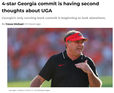 Georgia fans on edge as top RB reconsiders