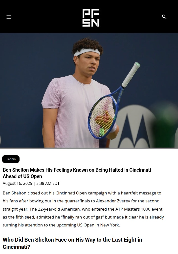 Shelton vs Zverev: Cincinnati Déjà Vu