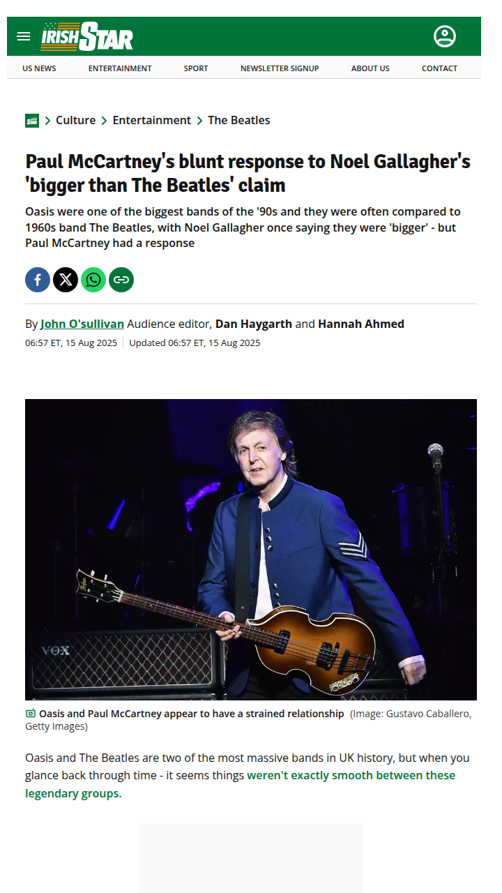 Paul McCartney vs Noel: Beatles Shade? 🎸