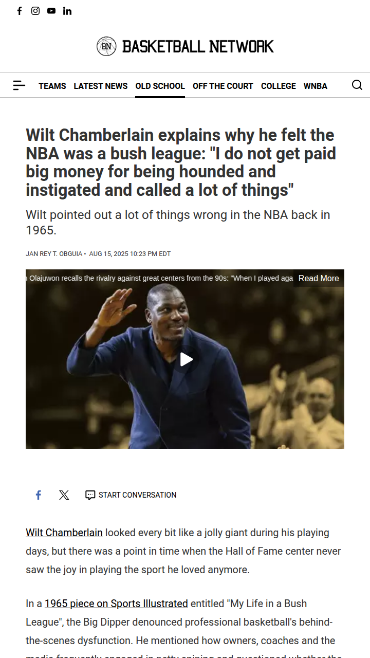Wilt’s Bush League Beef: Media vs The Stilt