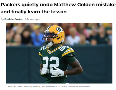 Packers finally play it safe with Golden